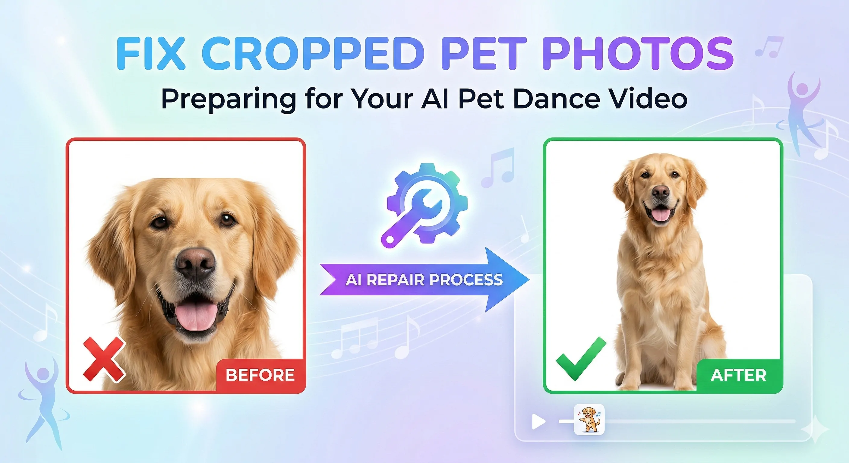 How to Fix a Cropped Pet Photo Before Making a Pet Dance Video